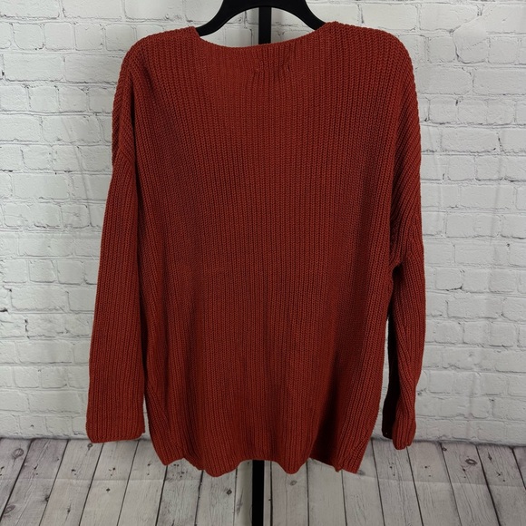 Urban Outfitters Burnt Orange Oversized V-Neck Sweater Size XS - Picture 3 of 5